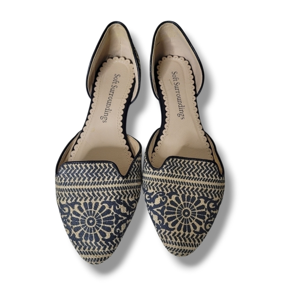 Soft Surroundings Raffia D'Orsay Flats Size 9